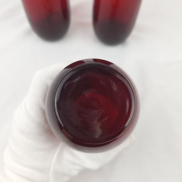 Vintage Anchor Hocking Royal Ruby Red Depression Glass Drinking Tumbler Set of 3 - Picture 5 of 8